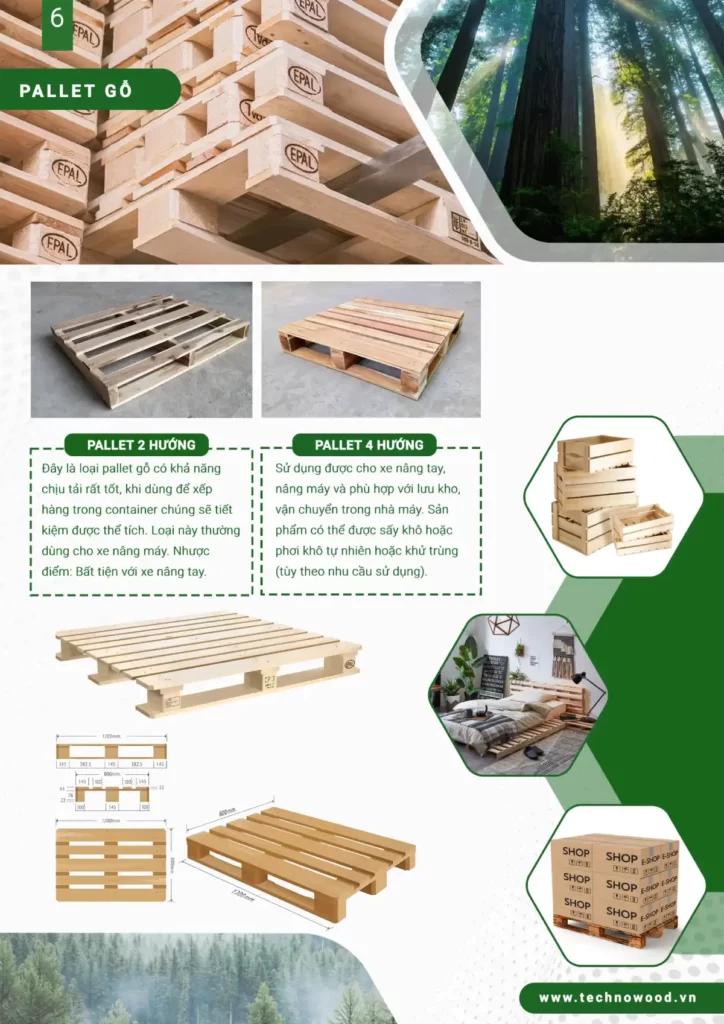 Catalogue Technowood Trang 6 - giới thiệu về pallet gỗ keo của Techno Wood