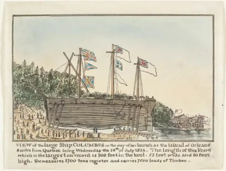 Tàu gỗ Columbus, hạ thủy năm 1824 để đi từ Canada đến Anh. Ảnh: Library and Archives Canada